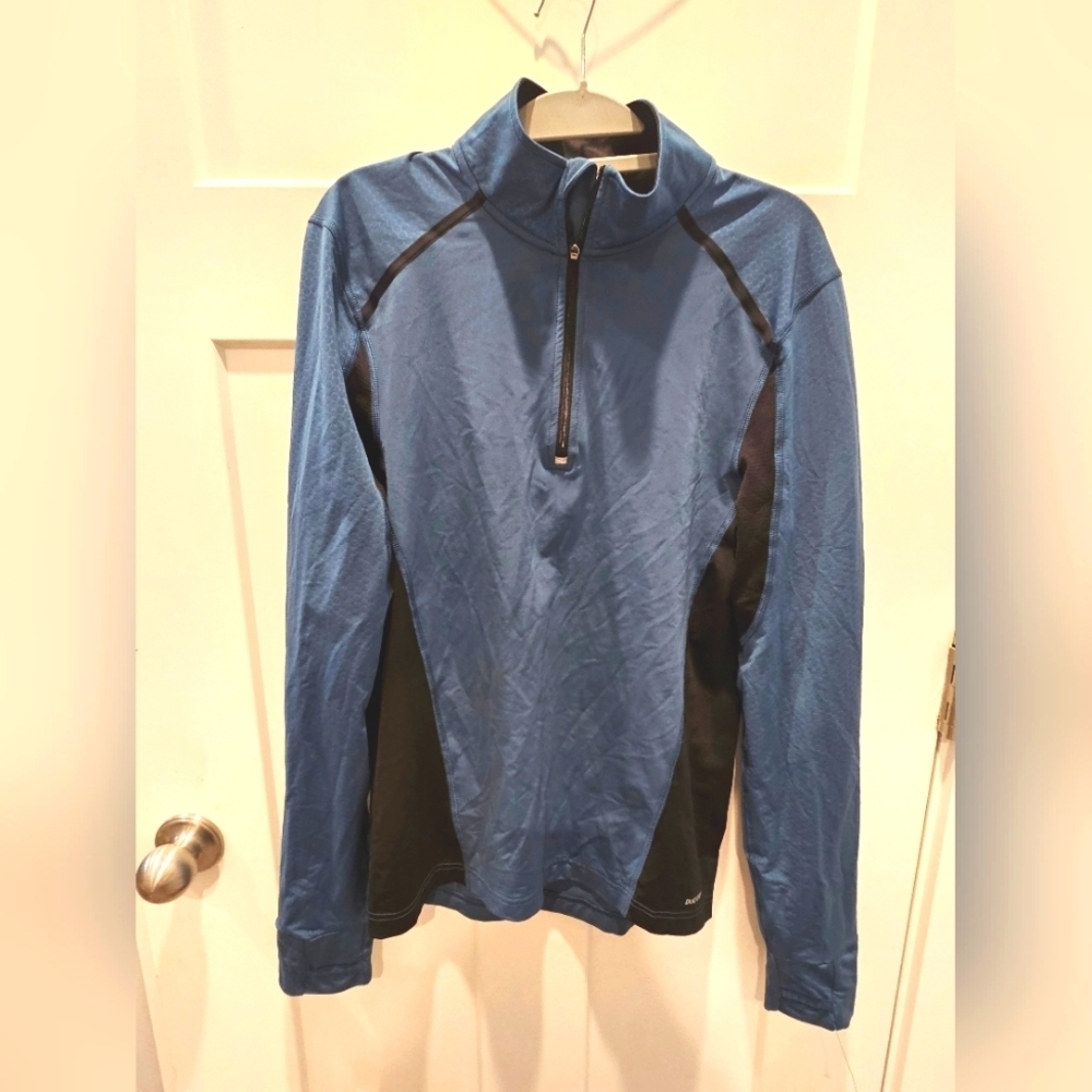 Champion Duo Dry Women’s 1/4 Zip Pullover Blue Black Size Small Long Sleeve Runn